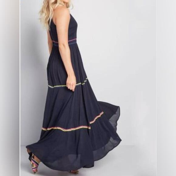 Modcloth Maxi Dress Blue Ribbon Accent BNWOT - Picture 11 of 11
